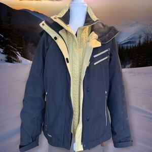 Columbia jacket, set of 2, EUC, black, yellow, outdoor active, Sz M, EUC